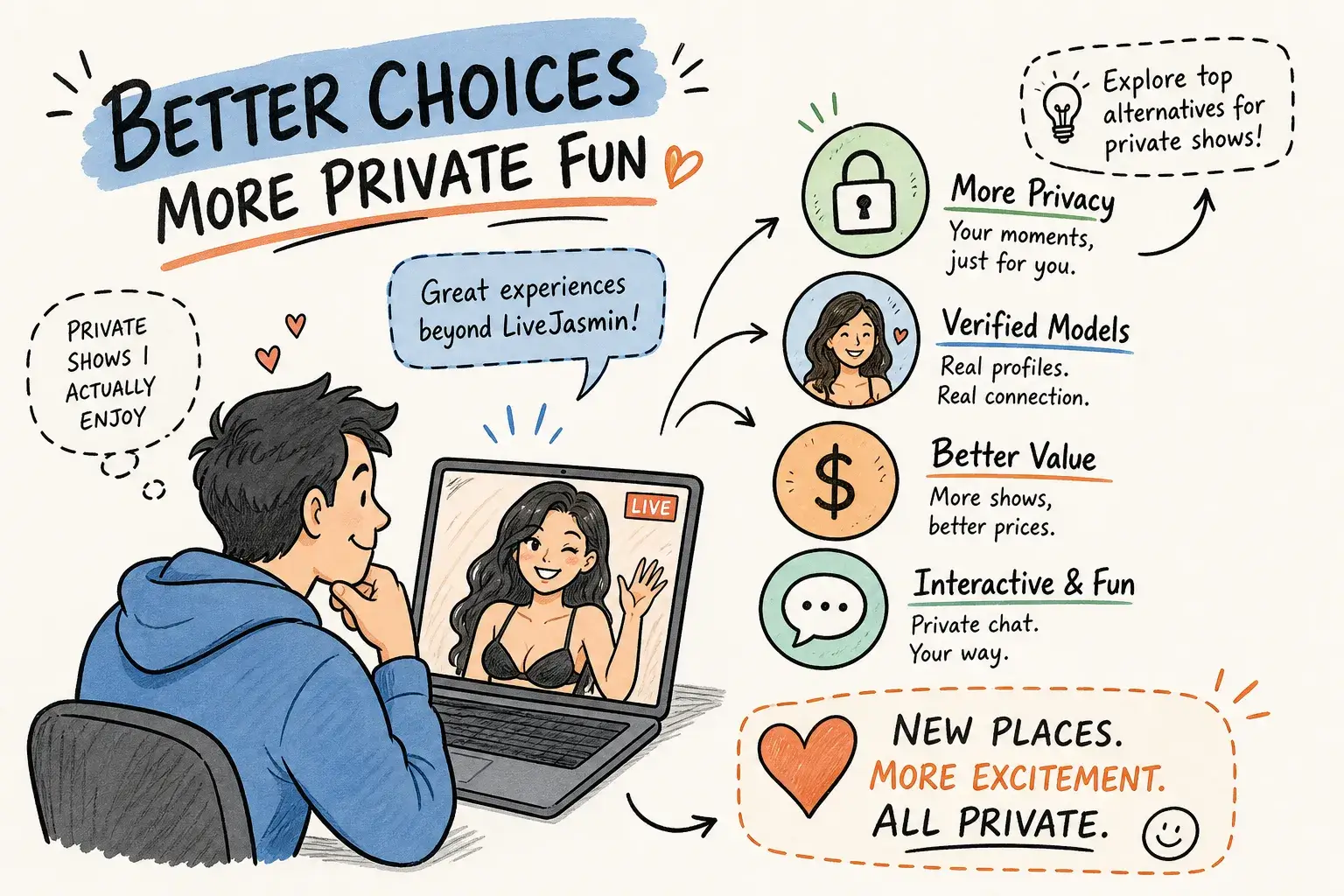 Best LiveJasmin Alternatives for Private Shows in 2026
