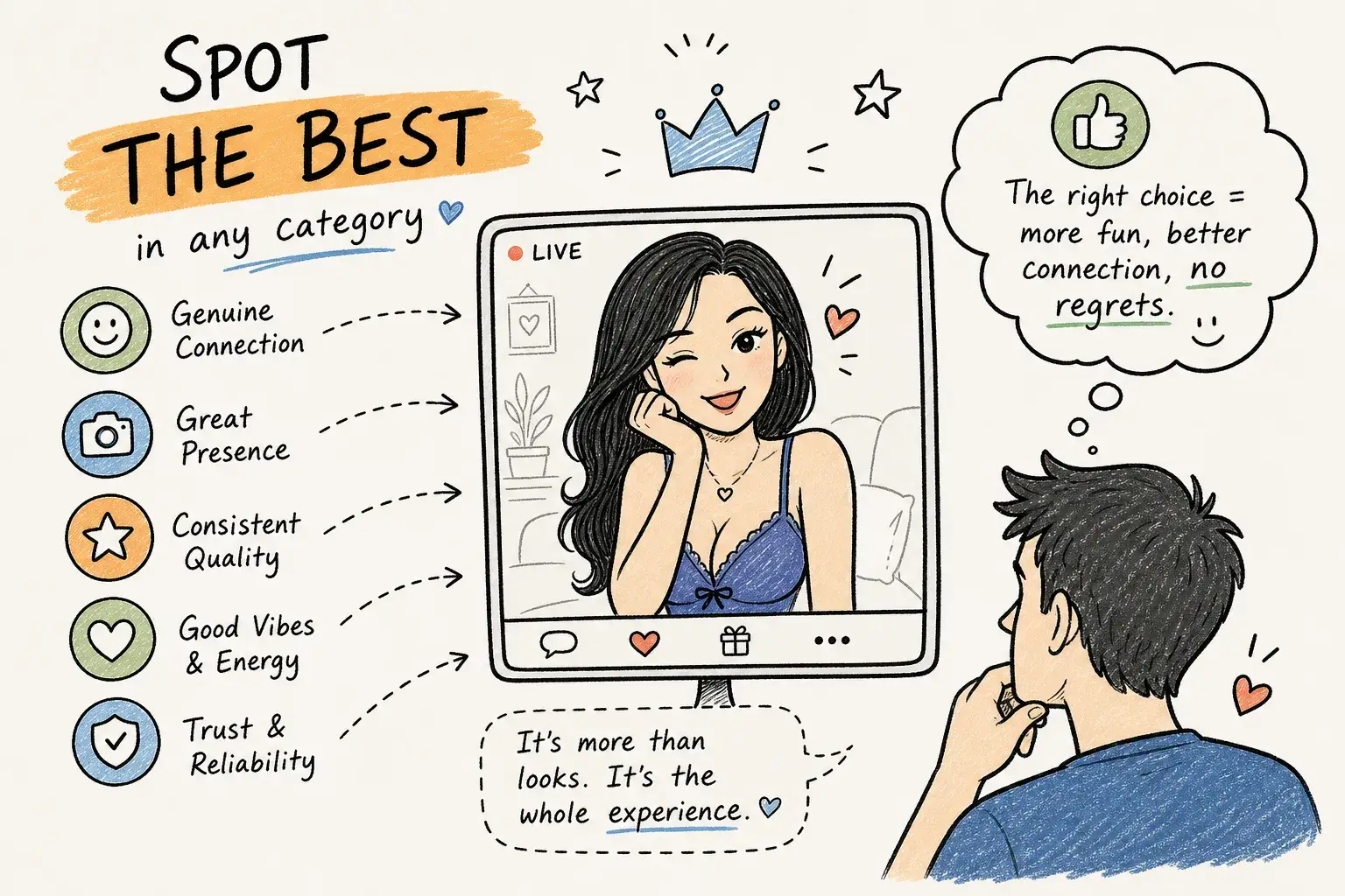 How to spot the best webcam girl across any category